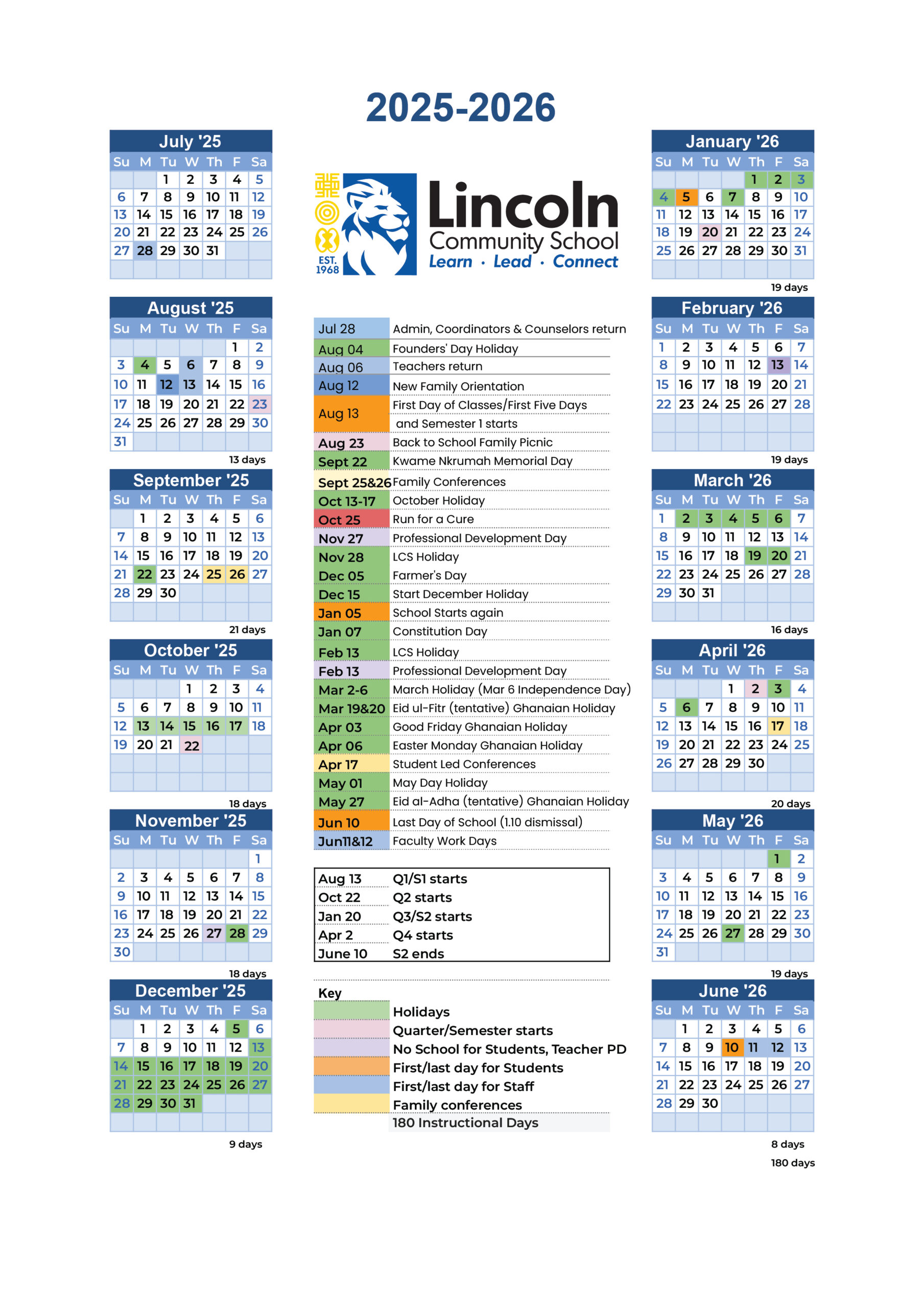 LCS 2025 2026 CALENDAR